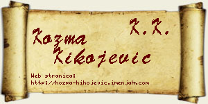 Kozma Kikojević vizit kartica
